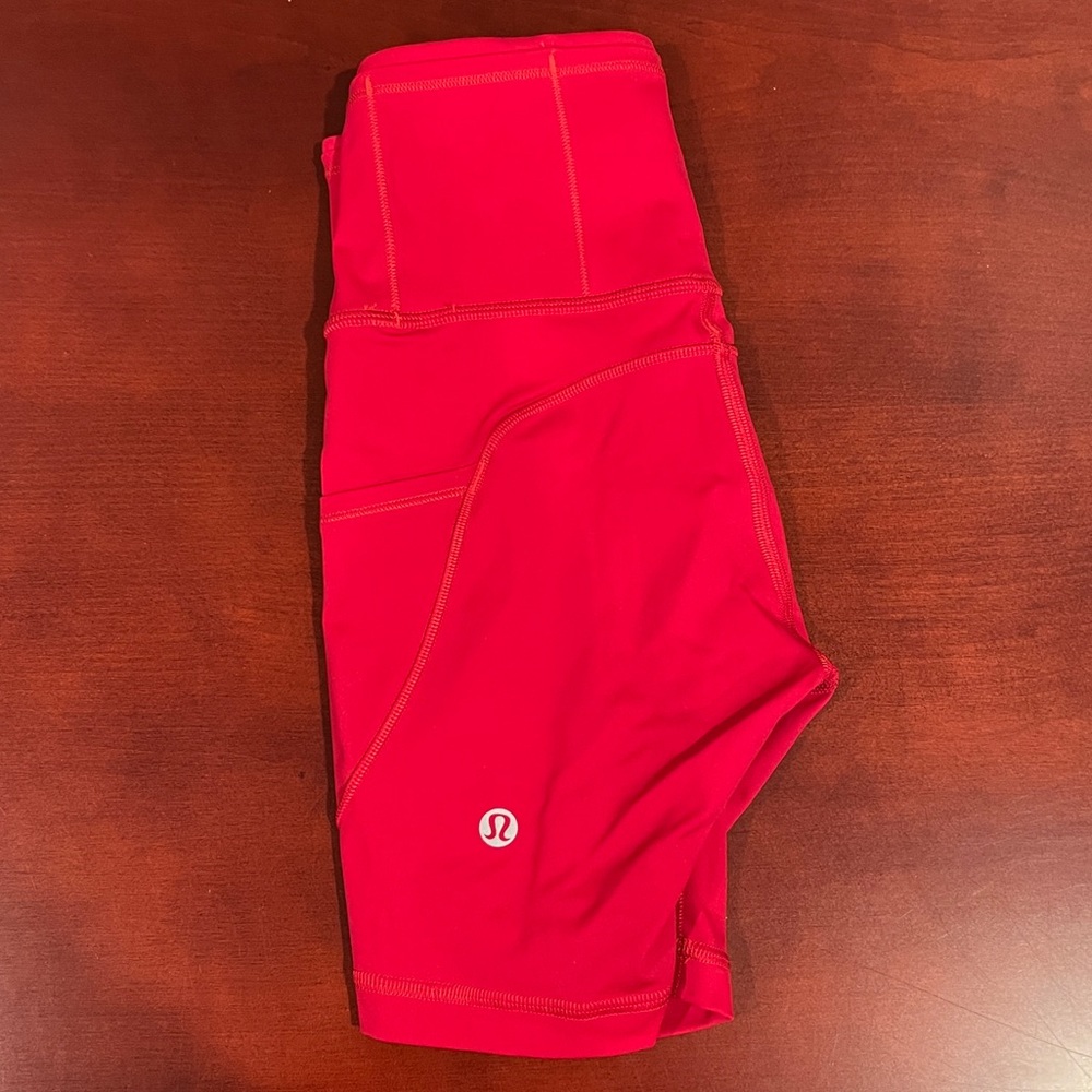 Lululemon Red Biker Shorts Size Zero
